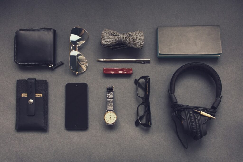 Accessories on gray