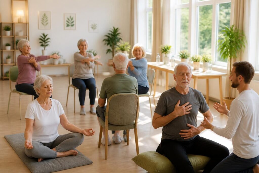 participez à notre atelier bien-être dédié aux personnes âgées, avec des activités variées pour améliorer le confort et la qualité de vie au quotidien.