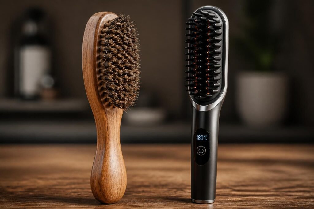 découvrez comment choisir la brosse à barbe idéale pour homme en comparant les poils de sanglier aux modèles chauffants. conseils pratiques pour entretenir efficacement votre barbe.