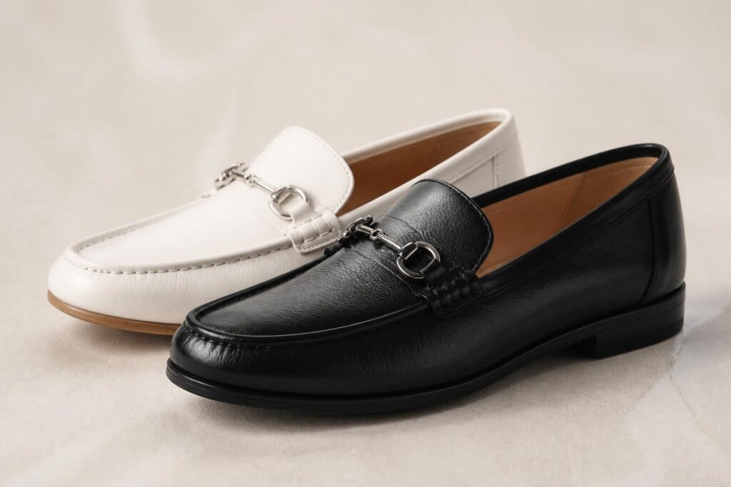 découvrez notre collection de mocassins femme noir et blanc alliant élégance et confort pour un style chic et décontracté au quotidien.
