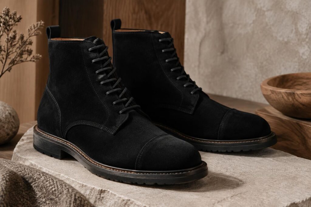 découvrez les bottines en daim noir pour homme : un style élégant, un confort durable et une allure polyvalente, idéals en toute saison.