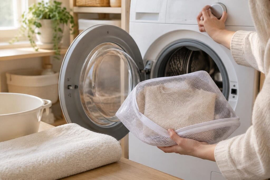 découvrez comment laver un cachemire en machine sans l’abîmer : programme adapté, température idéale et gestes essentiels pour préserver sa douceur.